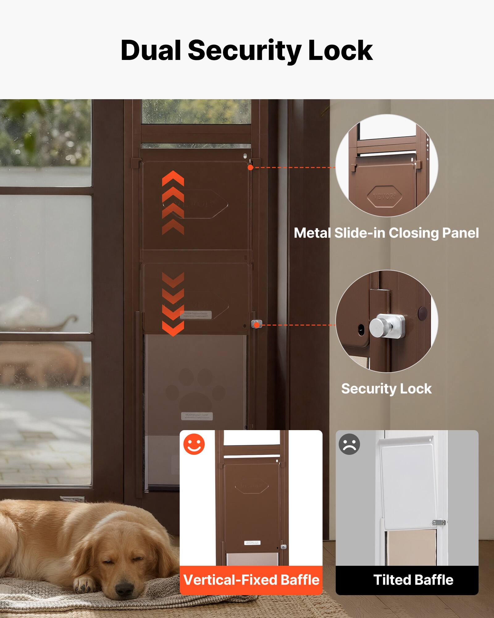 Dual Security Lock

- Metal Slide-in Closing Panel
- Security Lock

Vertical-Fixed Baffle

Tilted Baffle