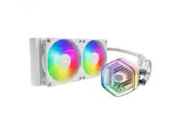 Cooler Master - CoolerMaster MasterLiquid 240 Atmos ARGB AIO, Custom Pump, PWM Fans, AMD/Intel (MLX-D24M-A25PZ-RW) - White