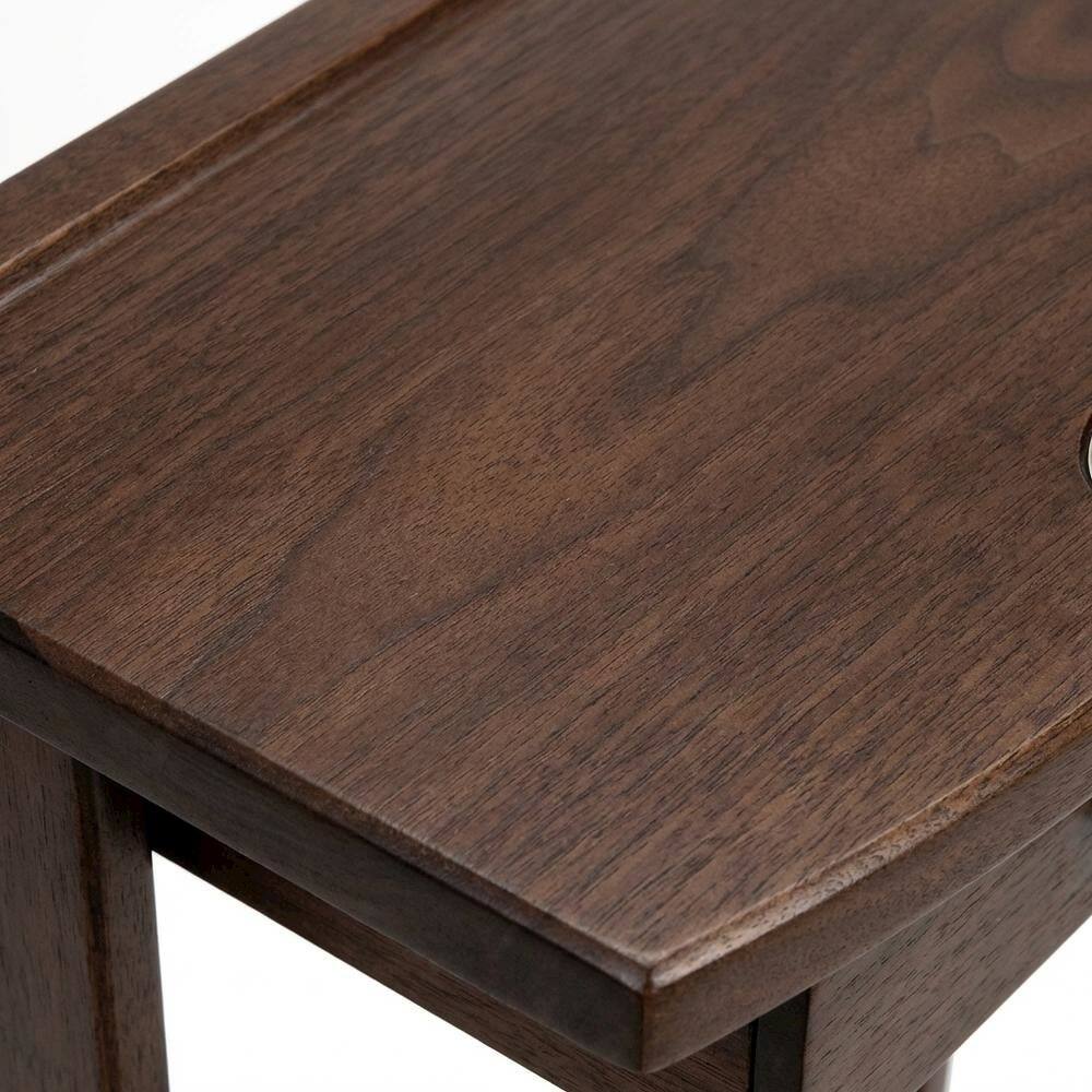 Alt View 2. FurniFact - Dark Espresso Solid Wood Clothes Valet Stand with Mirror - Espresso.