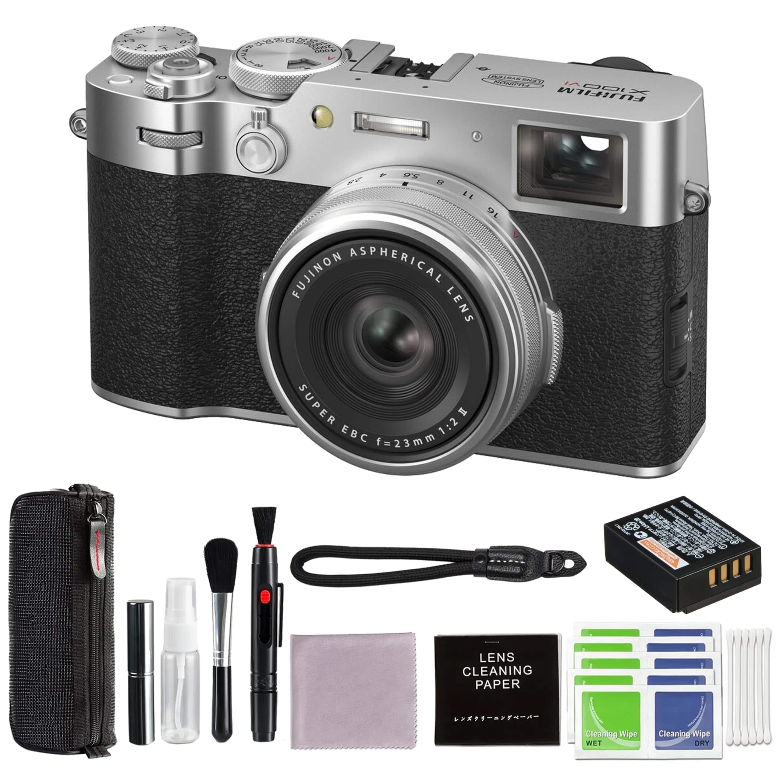 Fujifilm X100VI Digital Camera Bundle with Rope Wrist Strap & More