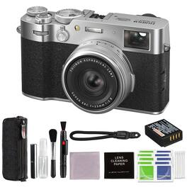 Fujifilm - X100VI Digital Camera Bundle with Rope Wrist Strap & More | Fuji X100VI - Silver