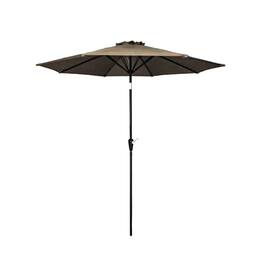Four Seasons Courtyard - 9 Foot Round Olefin Fabric Belmont Market Umbrella - Taupe