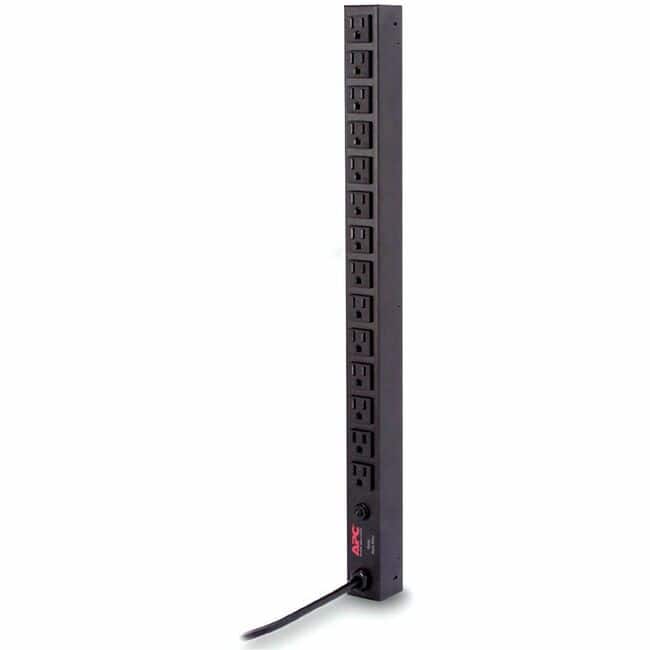 APC - NetShelter Basic Rack PDU, 0U, 15A, 100/120V, 14 NEMA 5-15 outlets - Basic - NEMA 5-15P - 14 x NEMA 5-15R - 100 V - Black