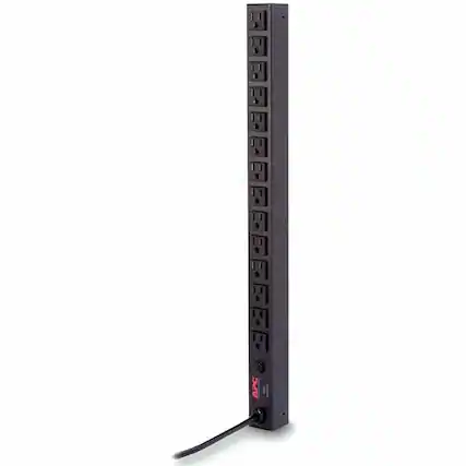 Front. APC - APC NetShelter Basic Rack PDU, 0U, 15A, 100/120V, 14 NEMA 5-15 outlets - Basic - NEMA 5-15P - 14 x NEMA 5-15R - 100 V - Black.