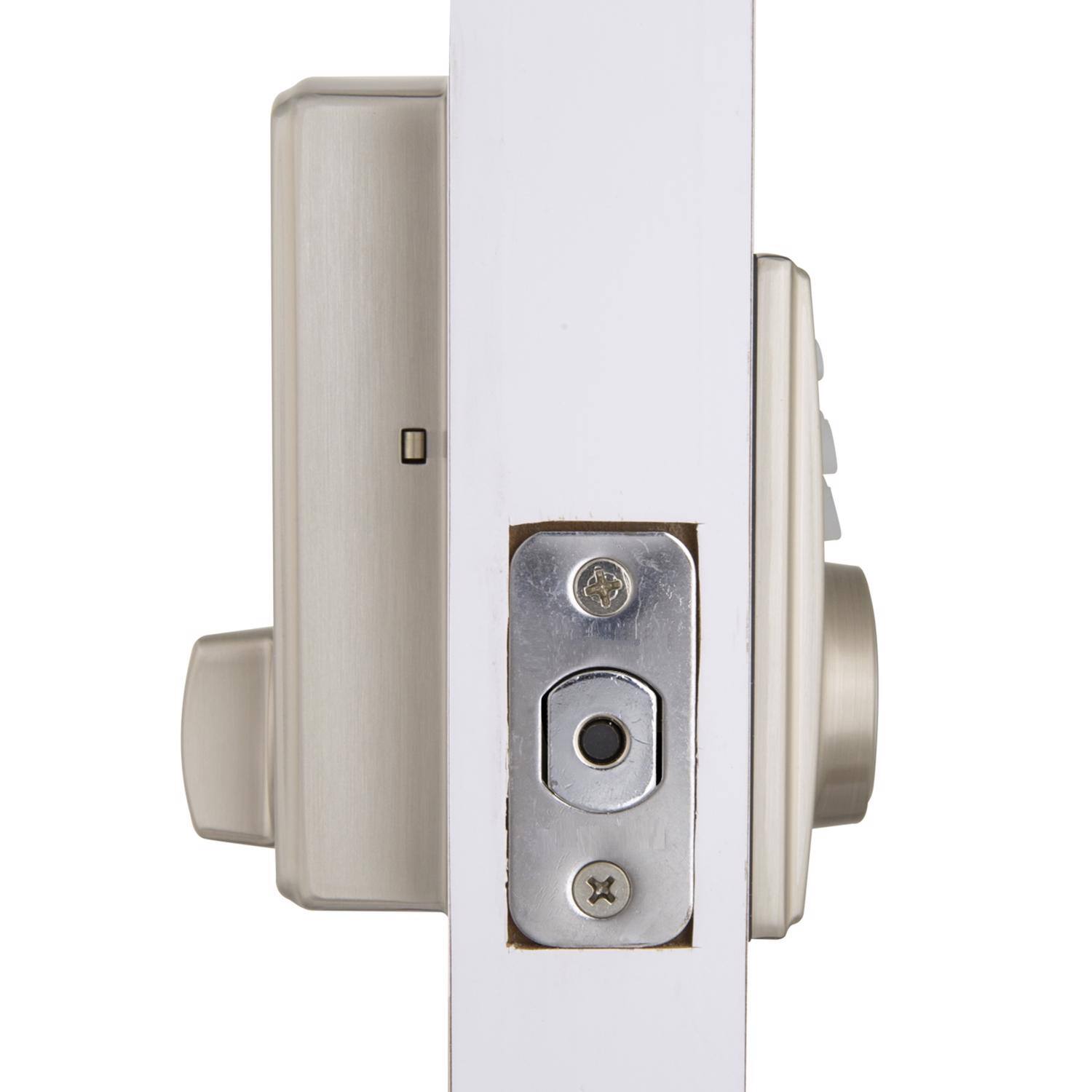 Left. FAULTLESS - Faultless Satin Nickel Metal Electronic Deadbolt - Satin Nickel.