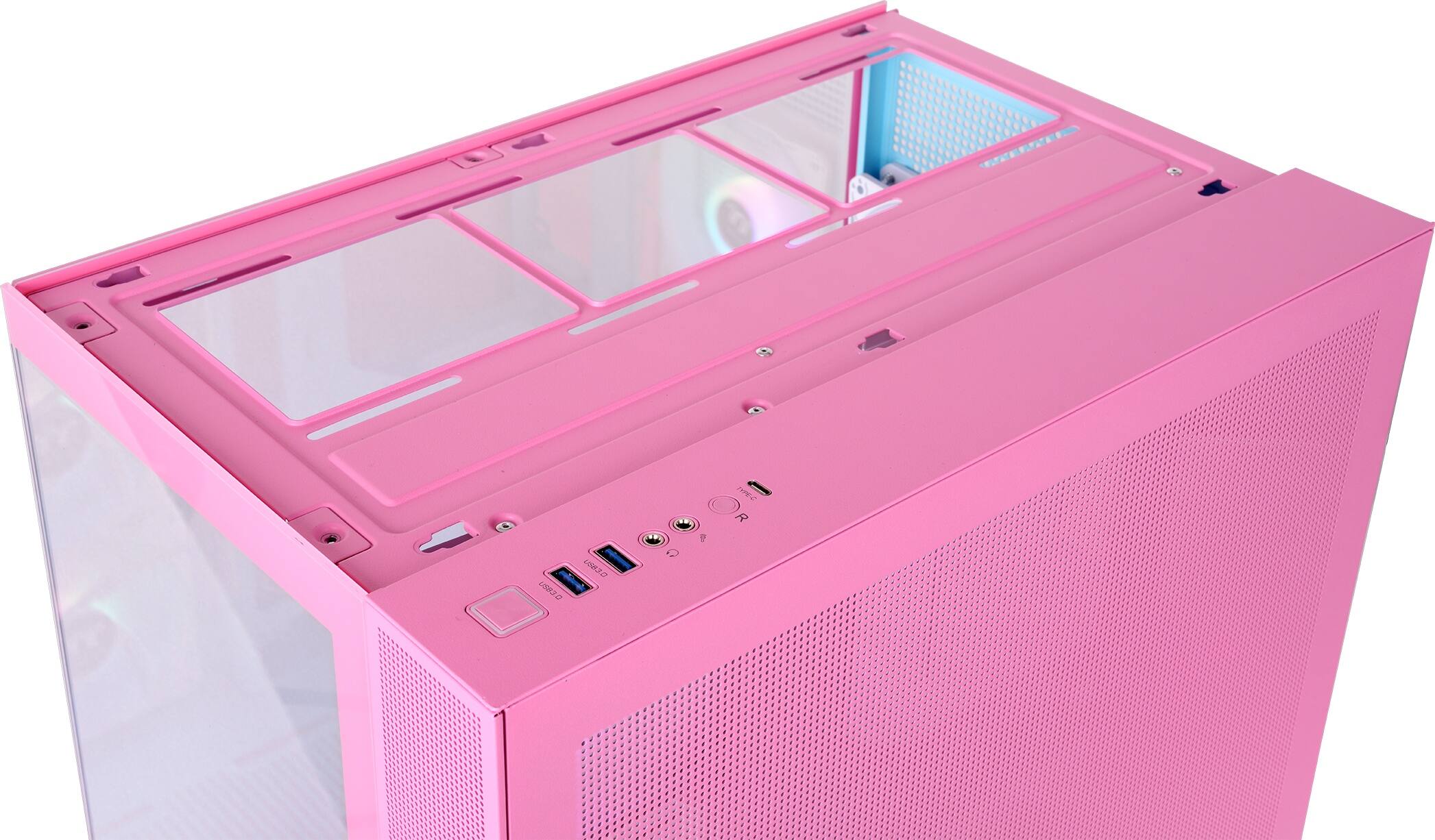 Alt View 8. Thermaltake - View 380 TG ARGB ATX Mid-Tower PC Case - Bubble Pink.