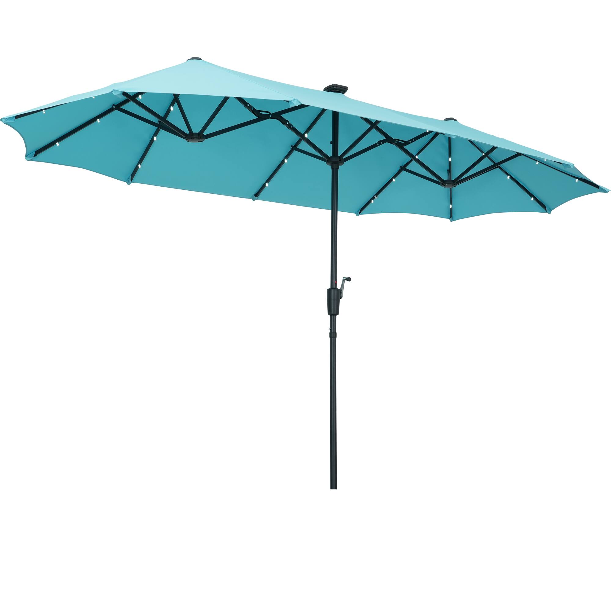 Left. Ainfox - Ainfox 13ft Patio Umbrella Outdoor Umbrella With Led Lights - Blue.