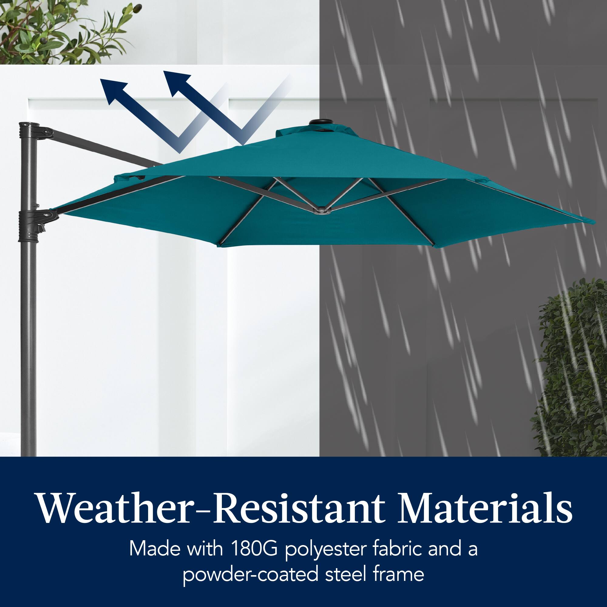 Weather-Resistant Materials  
Made with 180G polyester fabric and a powder-coated steel frame