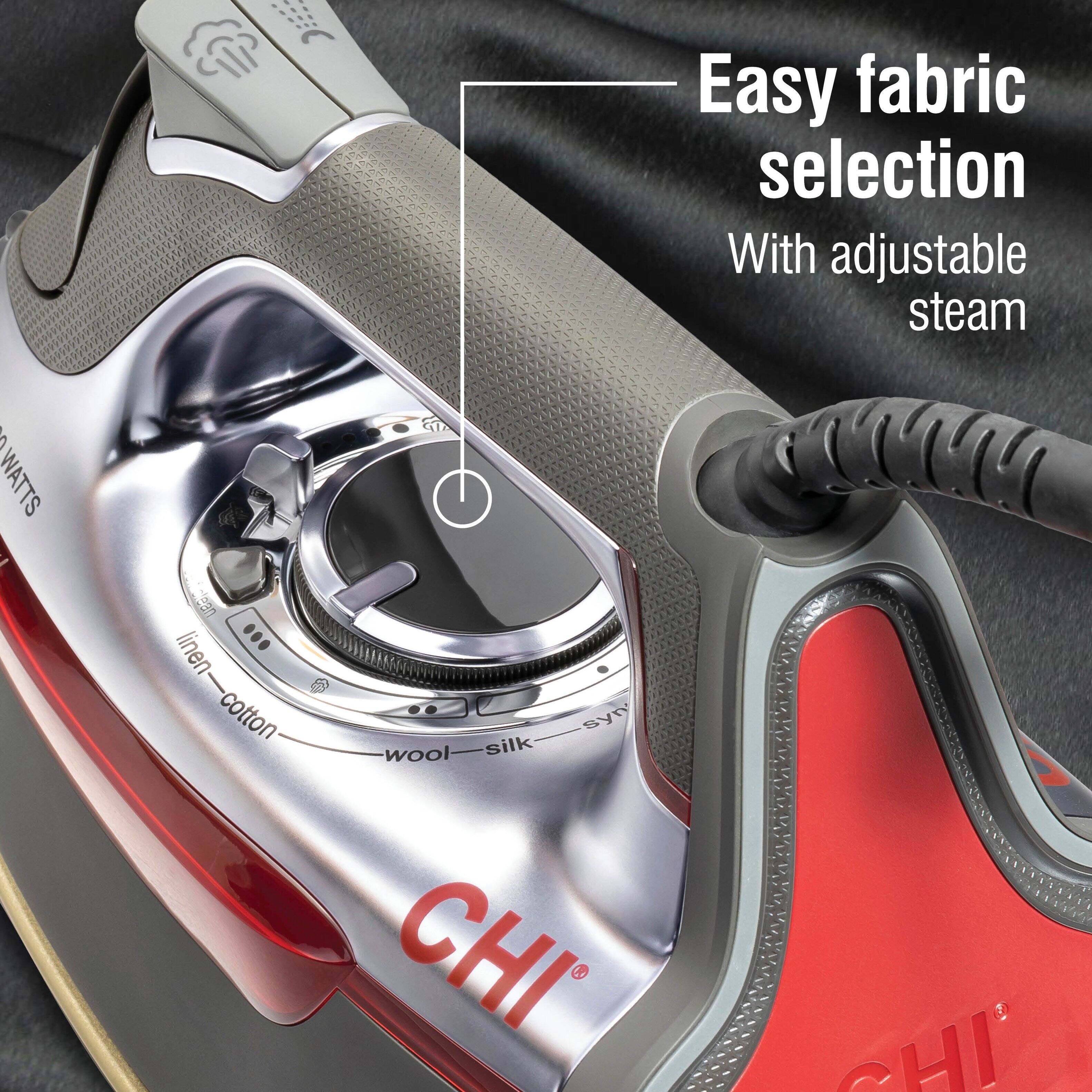 Easy fabric selection  
With adjustable steam  

WATTS  

linen - cotton  
wool - silk  
syn  

CHI
