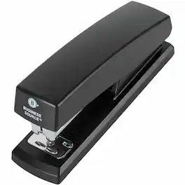 Business Source - Half-strip Stapler - Holds Upto 105 Staple - Half Strip - Black - Plastic