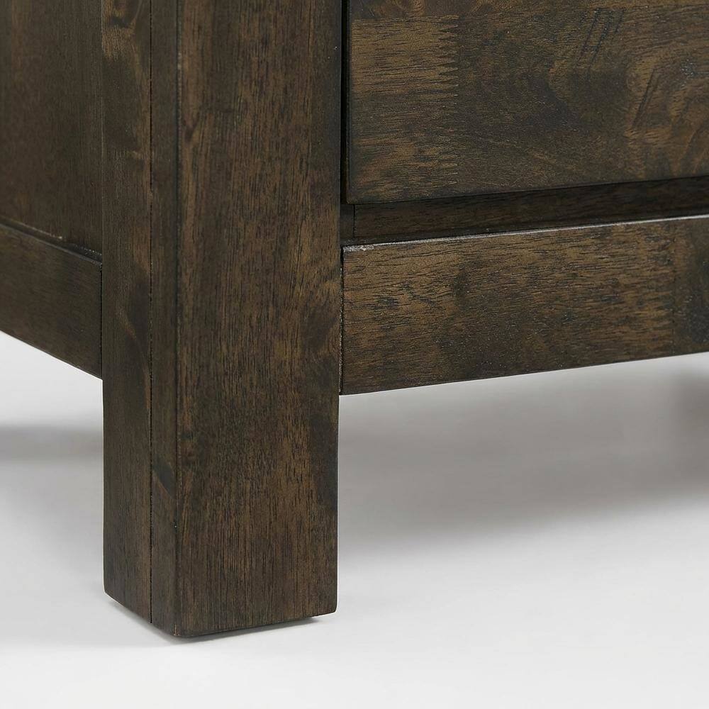 Left. FurniFact - Rustic Gray Solid Wood Nightstand with Classic Design for Bedroom - Rustic Gray.