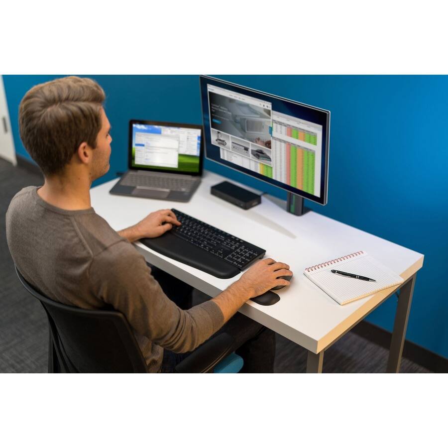 Alt View 3. Kensington - Kensington ErgoSoft Wrist Rest for Standard Keyboards - 0.60" Height x 17.52" Width x 3.98" Depth - Gel, Rubber - Skid - Unknown.