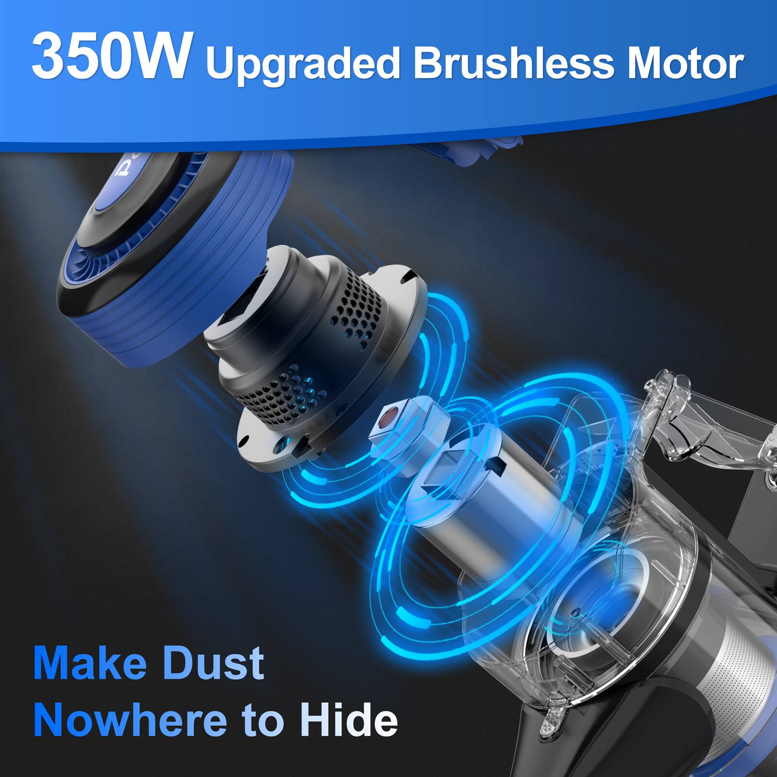 350W Upgraded Brushless Motor

Make Dust Nowhere to Hide