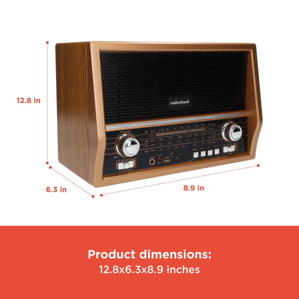 12.8 in radioshack VOLUME MIS MS SARID OFF 104 108 F 00 - D 87.5 FM 1420 1400 LUAN 1008 1260 330 8R 18 522 7.0 AM 2.8 A.D 3.2 20 1 SWI 14.2 12.8 10 12 um TH2 -M - aI UM 2  - on IN IP PURCTION FUMC 6.3 in 8.9 in Product dimensions: 12.8x6.3x8.9 inches
