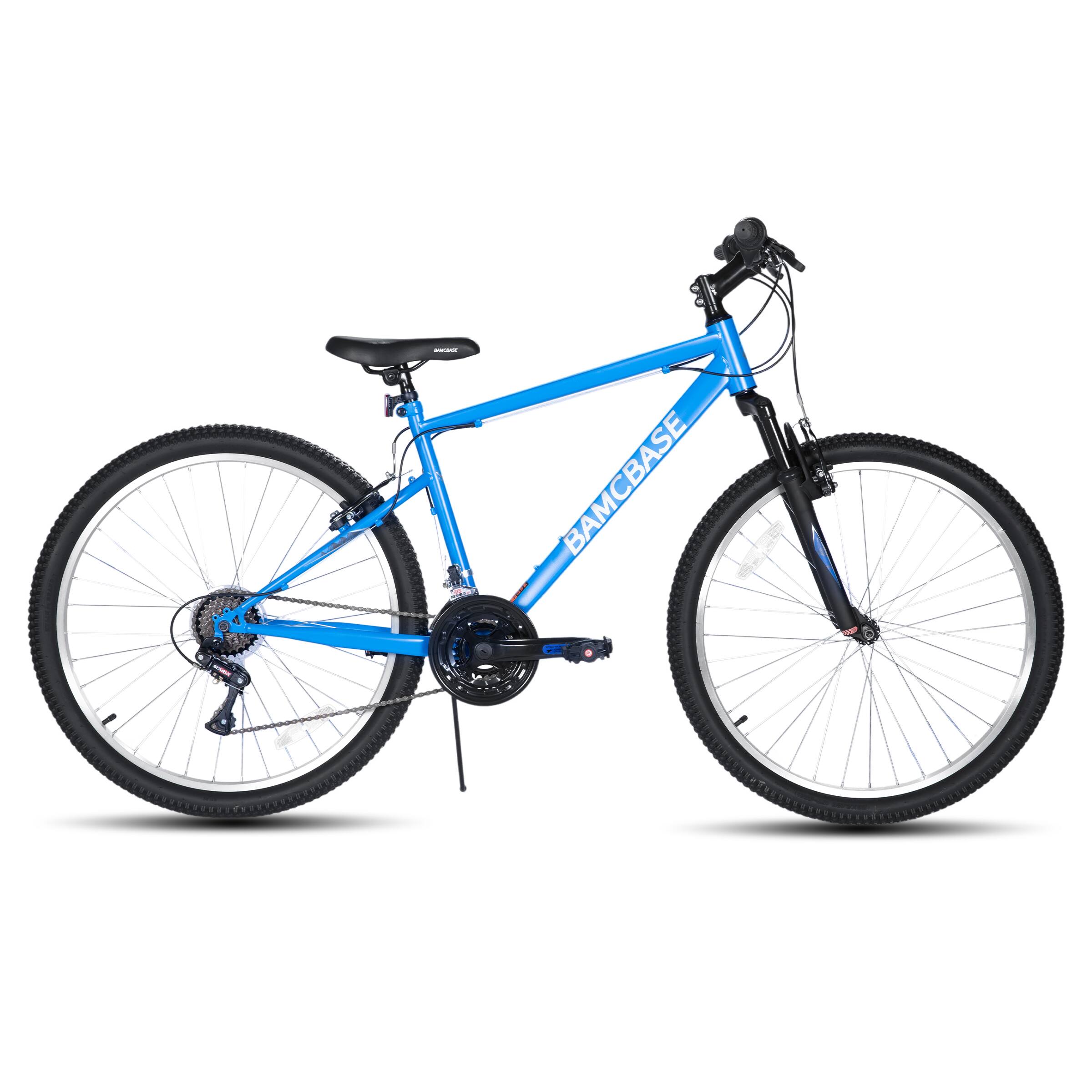 Alt View 5. HILAND - BAMCBASE Agave 26 inch Mountain Bike with Hi-Ten Steel Frame, Front Suspension Fork, 18 Speed MTB for Adult Men, Blue - Blue.