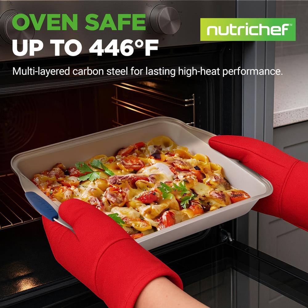 OVEN SAFE  
UP TO 446°F  

Multi-layered carbon steel for lasting high-heat performance.  

nutrichef™