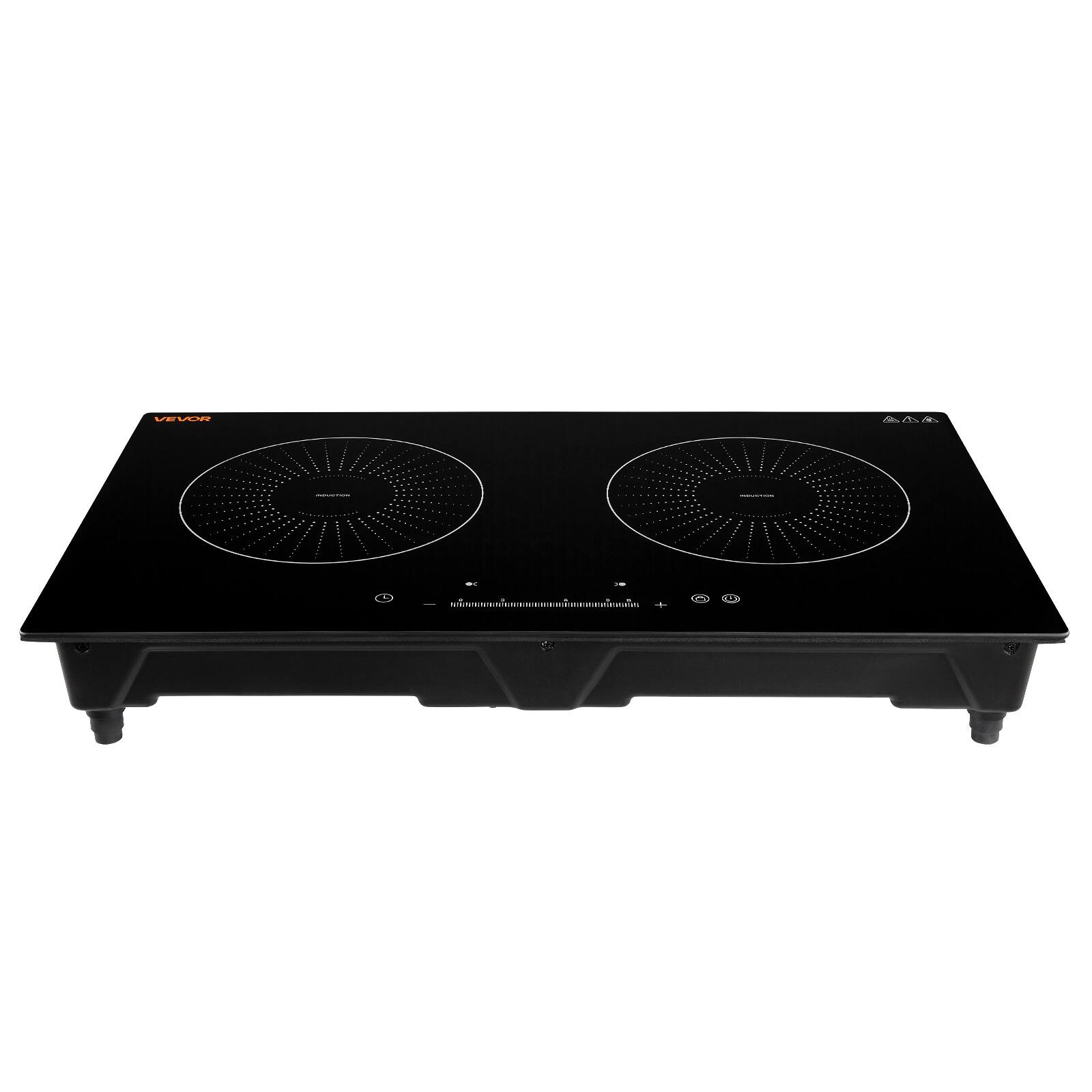 Alt View 5. VEVOR - Induction Cooktop 24inch 2 Burners Built-in Electric Stove 110V 1800W, Low-Power Continuous Heating, Induction Burner - Black.