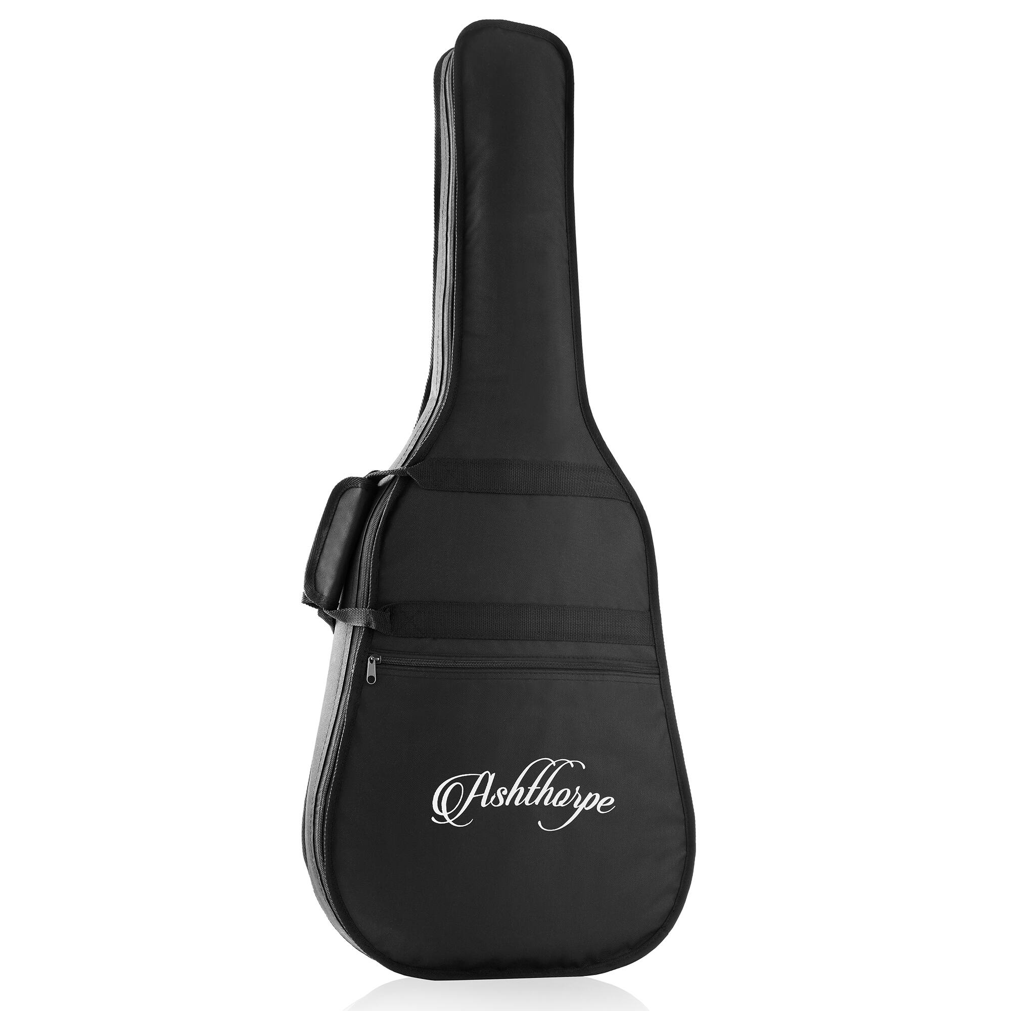 Alt View 4. Ashthorpe - 41-in Left-Hand Dreadnought Cutaway Acoustic-Electric Guitar Bundle - Black.