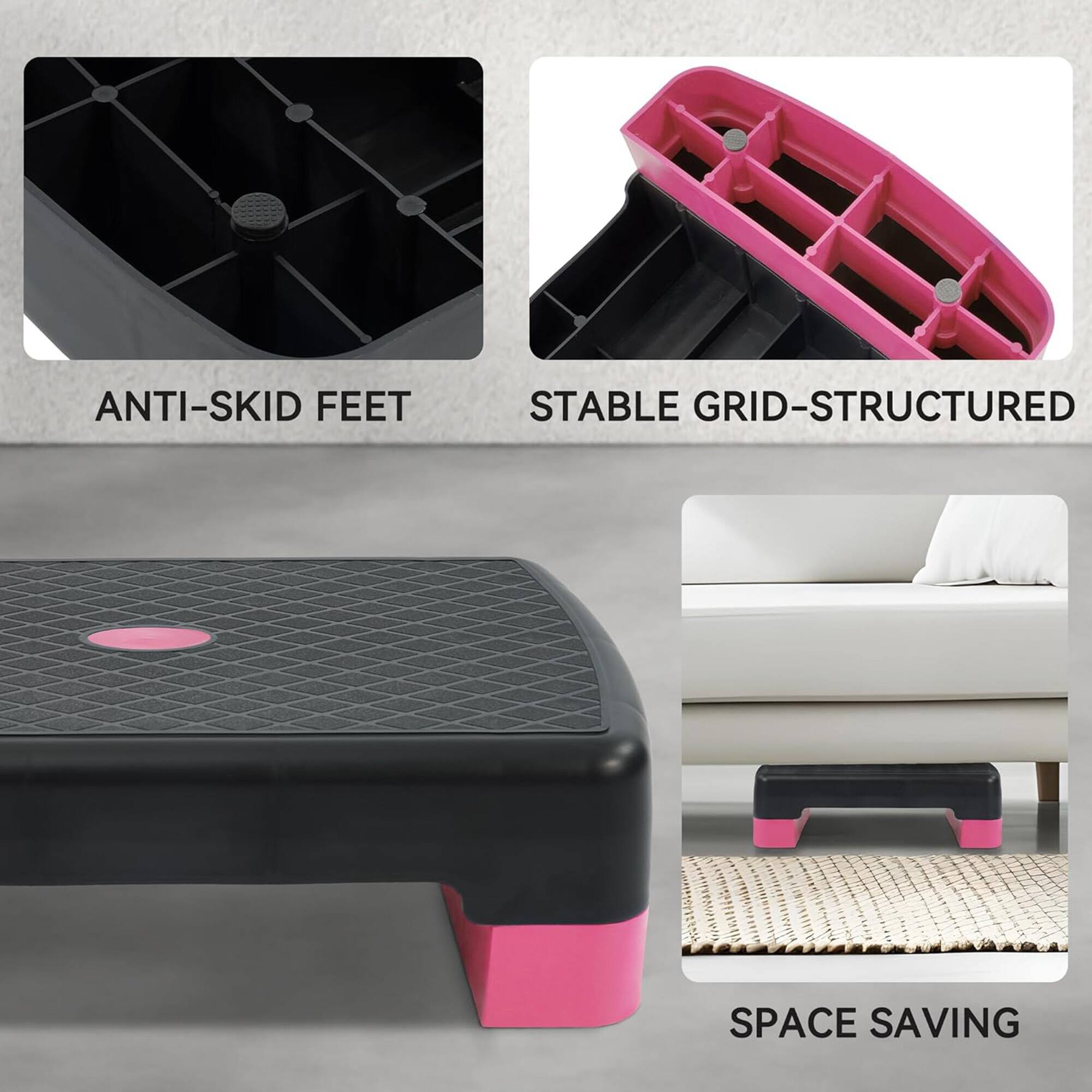 ANTI-SKID FEET  
STABLE GRID-STRUCTURED  
SPACE SAVING