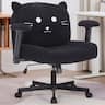 Bestier - Ergonomic Cross-Legged Office Chair with Wide Seat & Arms, Adjustable Cute Comfy Desk Chairs for Home Office - Black