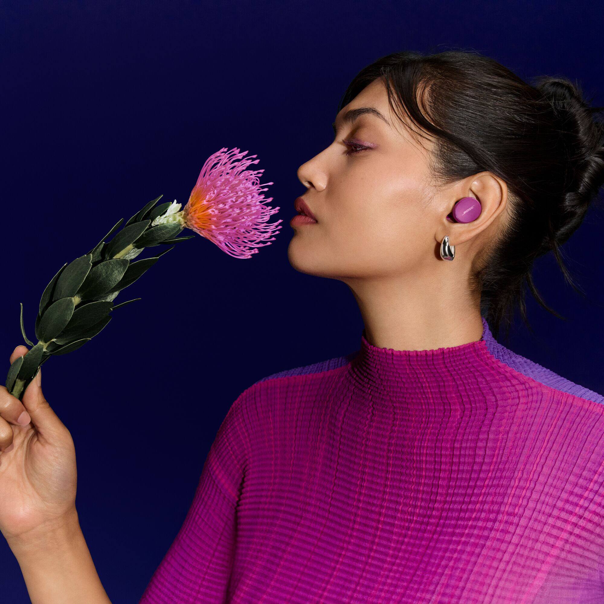 Alt View 8. Bose - QuietComfort True Wireless Noise Cancelling In-Ear Earbuds - Rosewood Mauve.