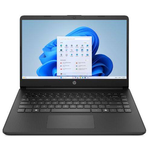 Front. HP - 14-dq6007ca 14" Intel N150 0.8 GHz 4GB DDR4 128GB Intel UHD Graphics Windows 11 Home Laptop - Black.