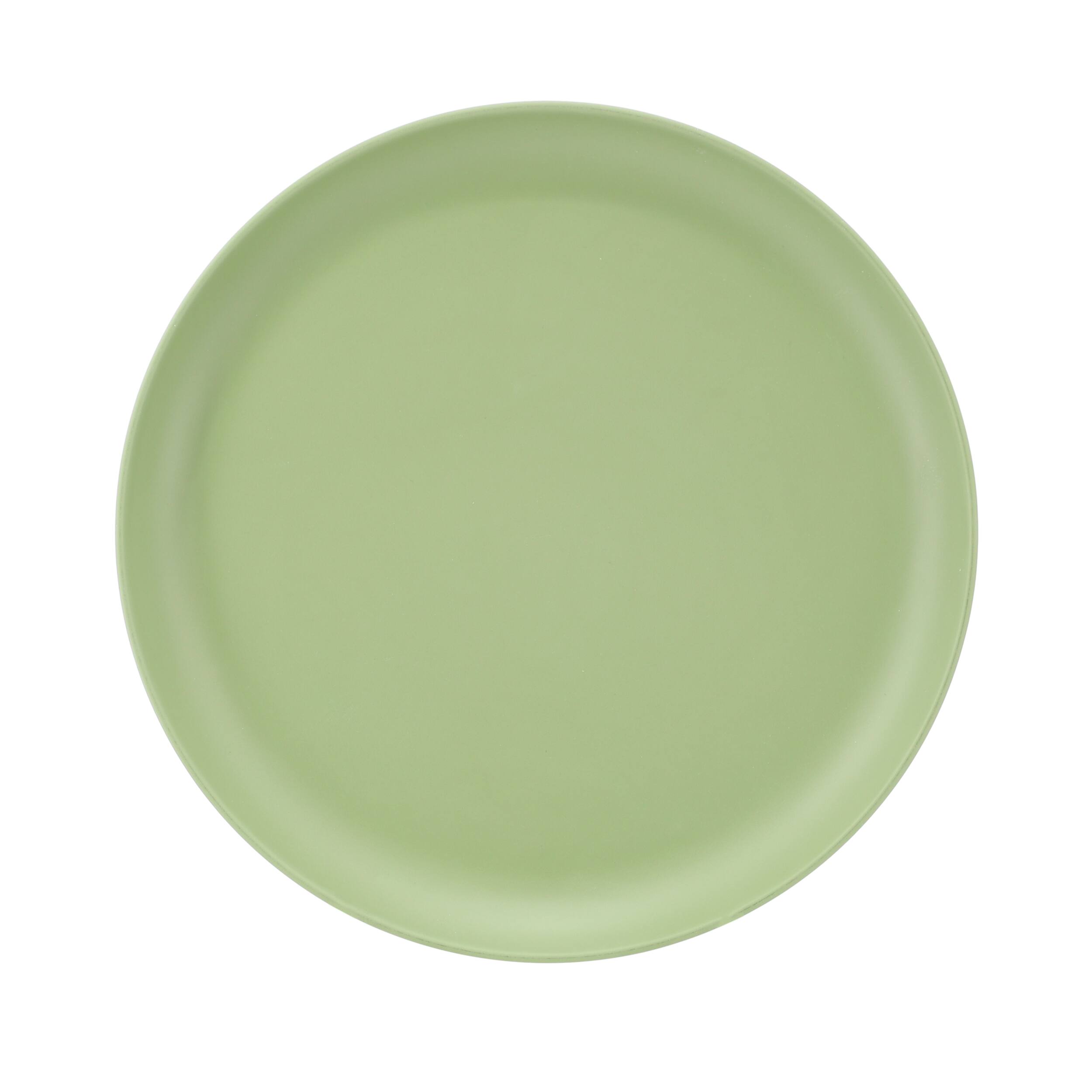 Alt View 4. Gibson - Gibson Home Fairhope 12 Piece Melamine Round Dinnerware Set in Matte Green - Green.