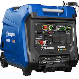 Westinghouse - 8,200-Watt Remote Electric Start Tri Fuel Gas, Propane, Natural Gas Powered Inverter Generator with CO Sensor - Blue