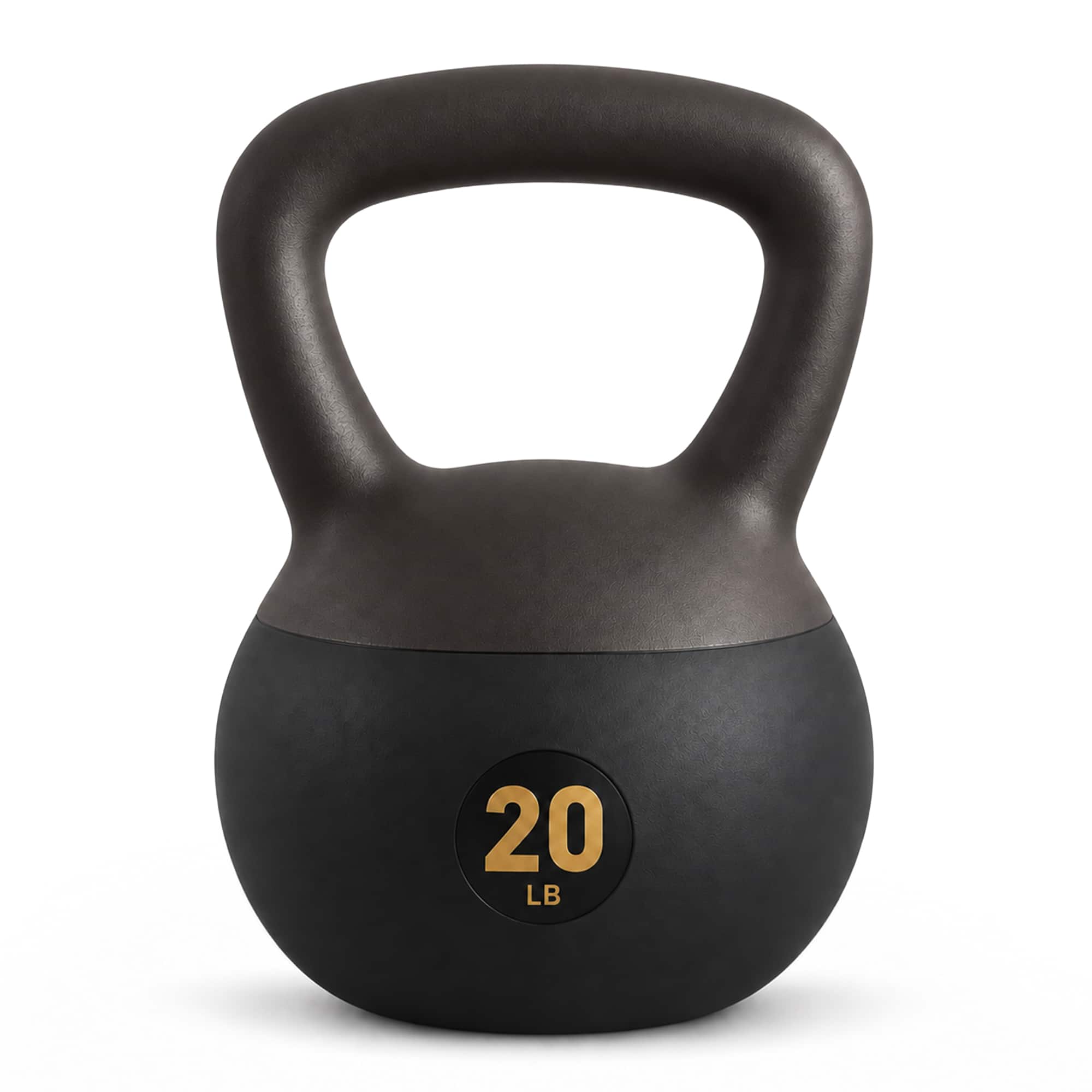 Fitvids - Soft Kettlebell Ergonomic Grip, Iron & Sand Filled, 20 Pounds - Black