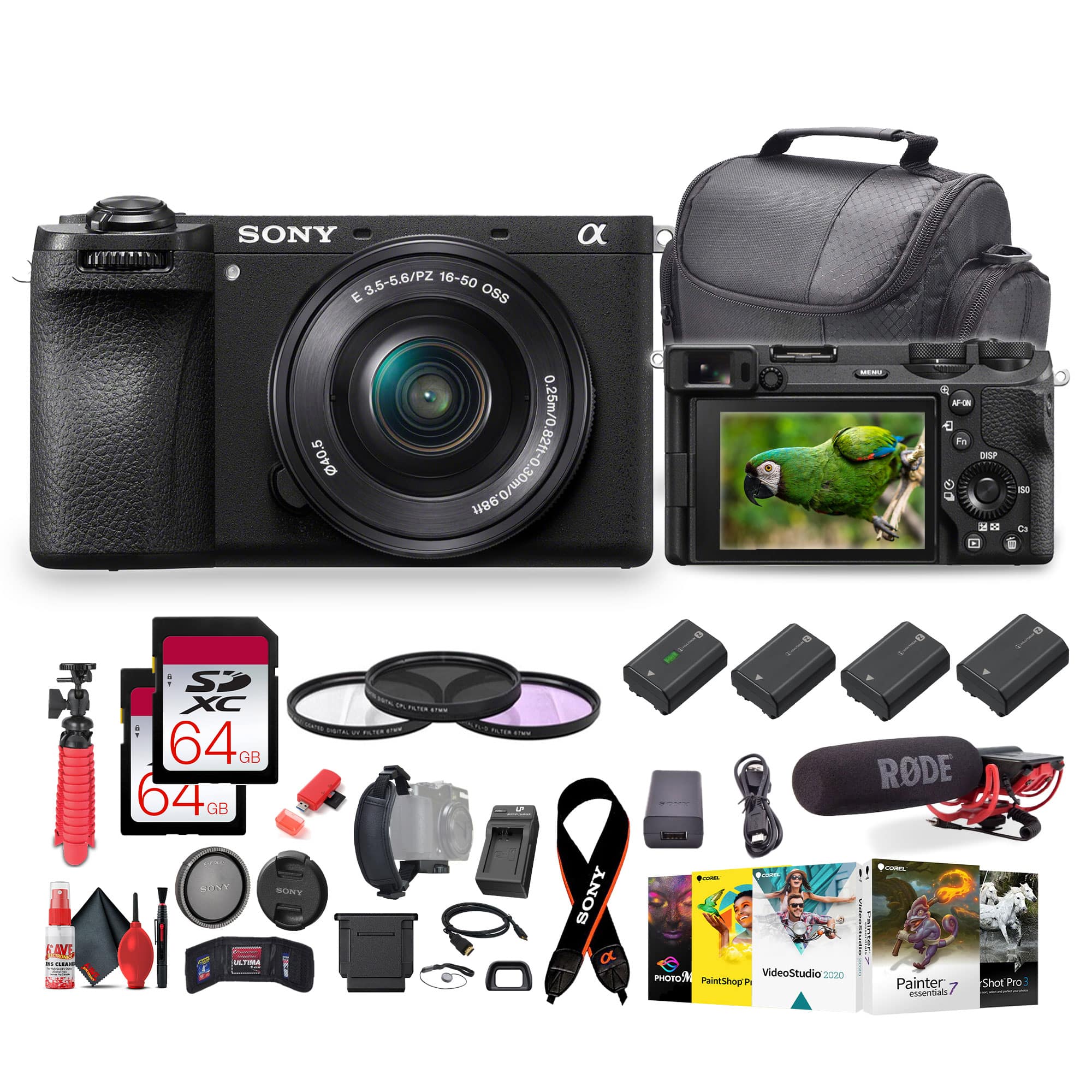 Sony - a6700 Mirrorless Vlogger Camera With 16-50mm Lens + VideoMic +More - Bundle
