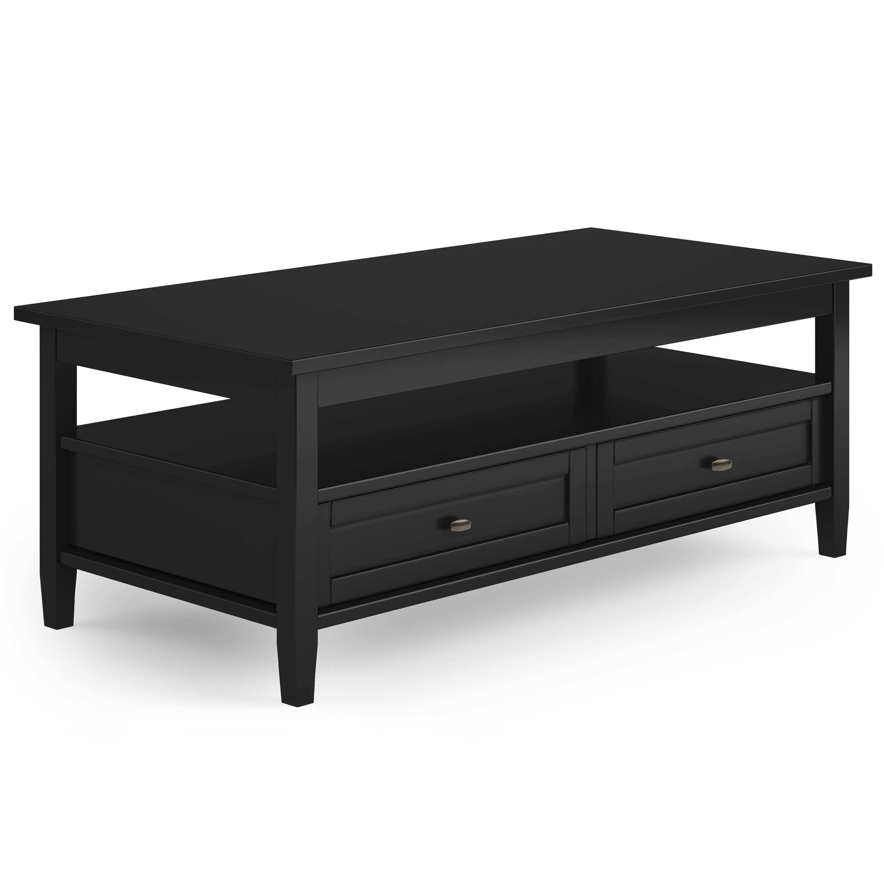 Alt View 1. Simpli Home - Warm Shaker 48 inch Coffee Table with 14 inch End Tables (Set of 3) - Black.