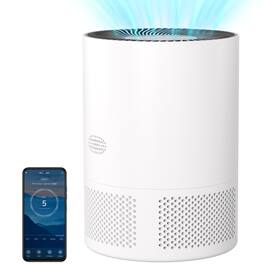 Topteng - PJ01 H13 HEPA Air Purifier for the Bedroom, Quiet at 23 dB with App -Covers 320 sq. ft., Filters Dust, Smoke, Pet Dander - White