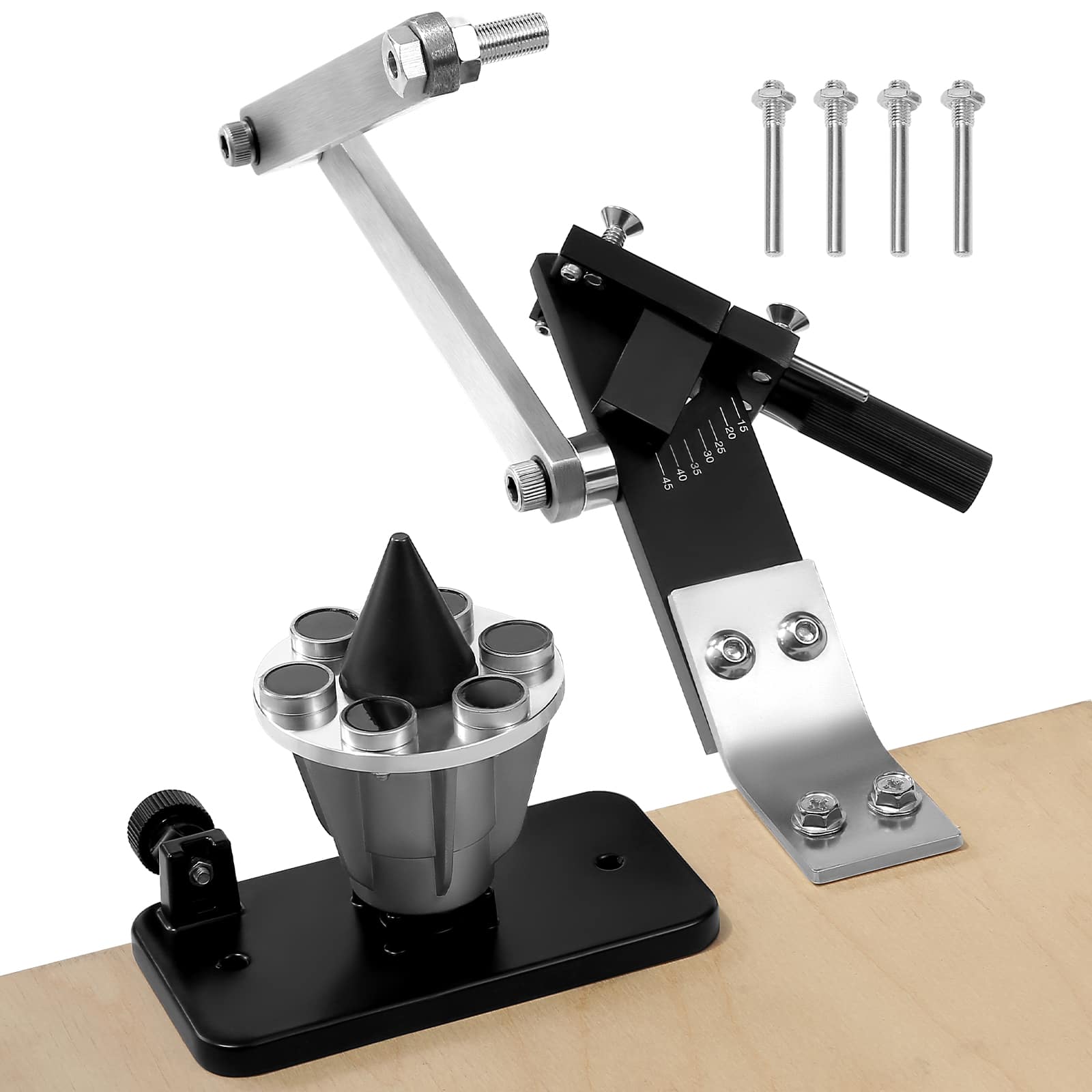 VEVOR - Lawn Mower Blade Sharpener and Balancer, 15° - 45° Adjustable Lawnmower Blade Sharpening Tool with 4 Adapter Pins - Black price history on PriceWatchPro