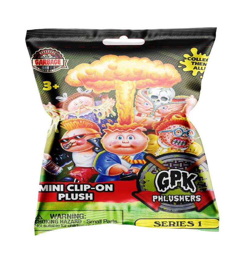 OFFICIAL GARBAGE I REO COLLECT THEM ALL!  
3+ MINI CLIP-ON PLUSH GPK PHLUSHERS  
WARNING: CHOKING HAZARD - Small Parts. Not suitable for children under 3 years.  
SERIES 1