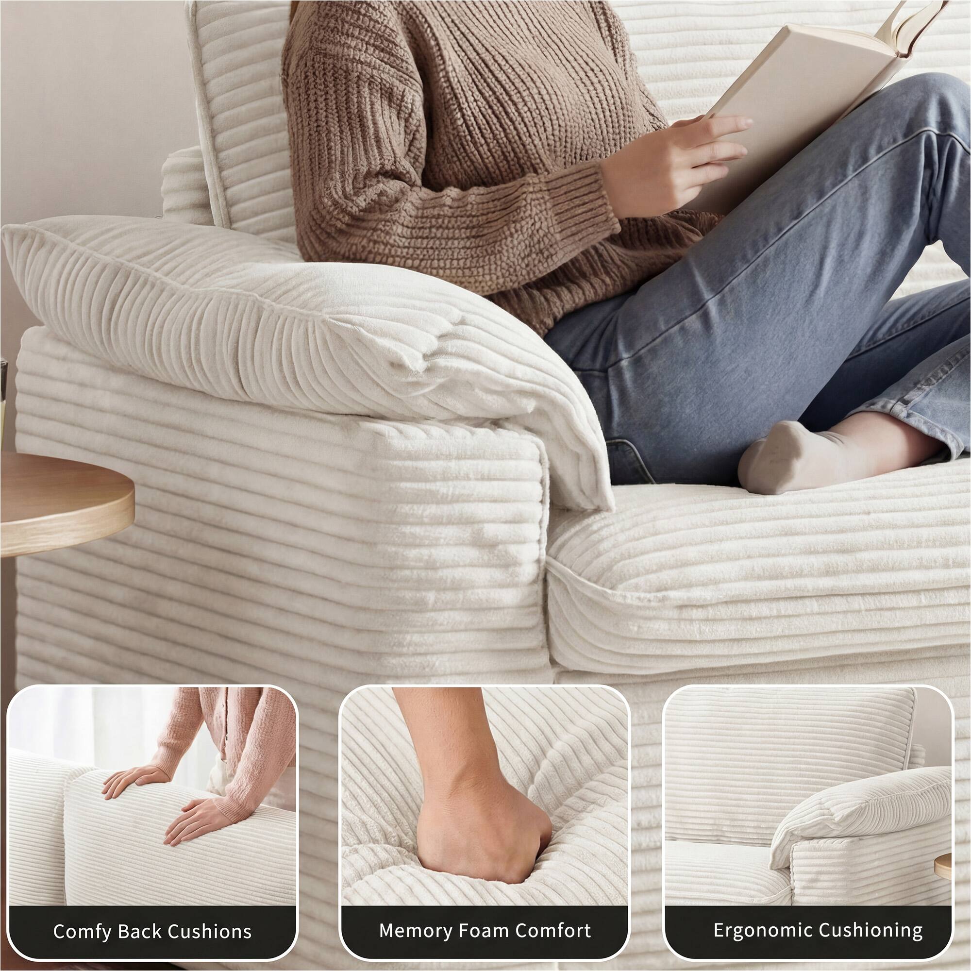 Comfy Back Cushions  
Memory Foam Comfort  
Ergonomic Cushioning
