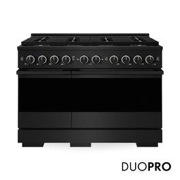 ZLINE - 48 in. 6.7 cu. ft. Double Oven Marino Freestanding Gas Range with 8 DuoPro Burners and Dual Ovens - Black Stainless Steel