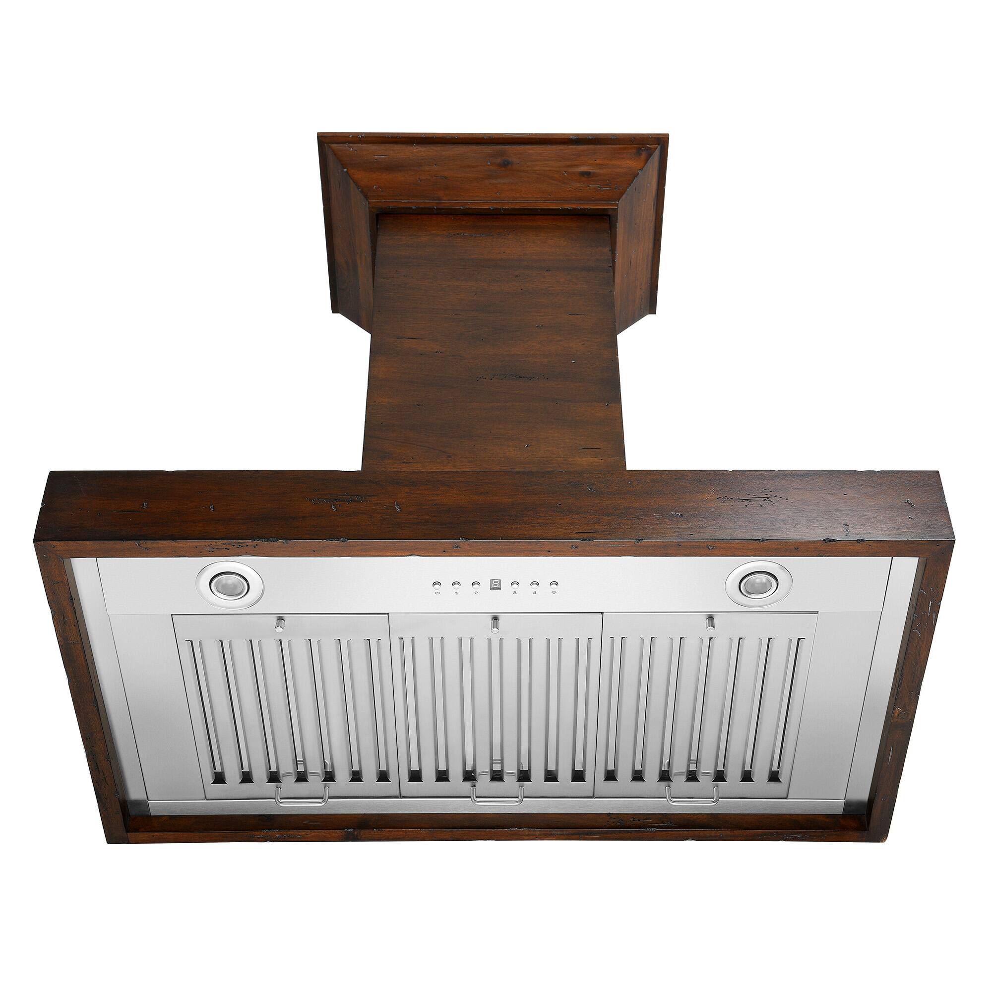 Alt View 13. ZLINE - ZLINE 30 in. Ducted Wooden Wall Mount Range Hood in Walnut with Remote Motor - Walnut.