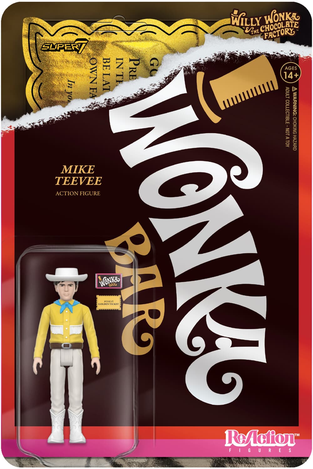 Super7 - Willy Wonka & The Chocolate Factory - Mike Teevee ReAction Figure Wv1 - COLLECTABLES - Multicolor