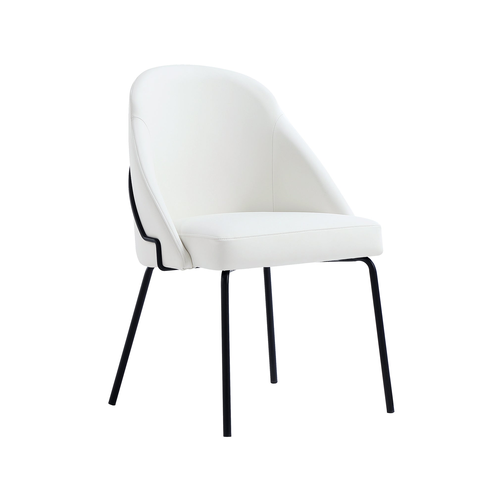 Alt View 2. Manhattan Comfort - Gracie Modern Metal Vegan Leather Dining Chair - Set of 4 - White and Black.