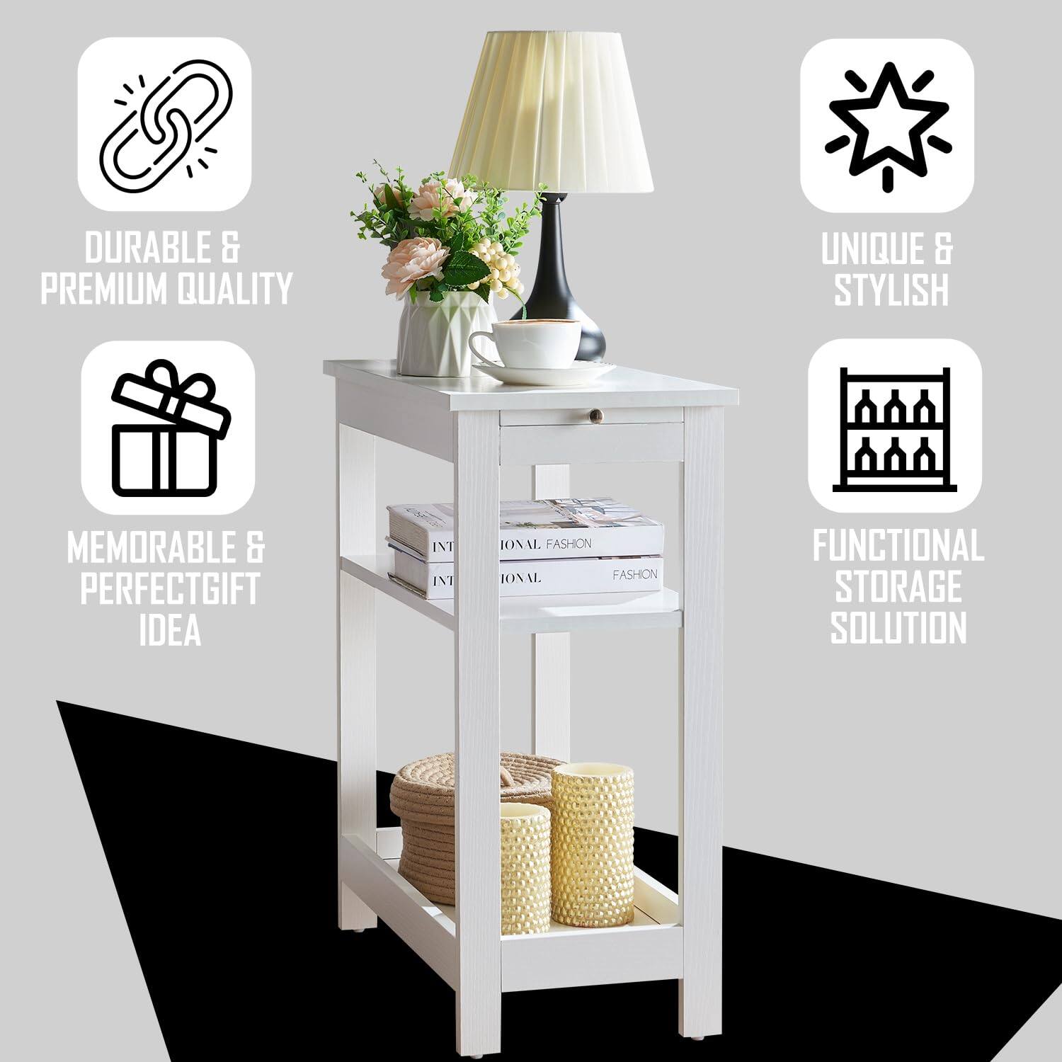 - DURABLE & PREMIUM QUALITY
- MEMORABLE & PERFECT GIFT IDEA
- UNIQUE & STYLISH
- FUNCTIONAL STORAGE SOLUTION