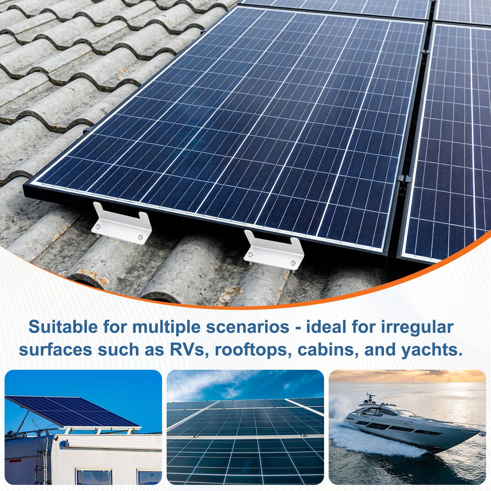 Suitable for multiple scenarios - ideal for irregular surfaces such as RVs, rooftops, cabins, and yachts.