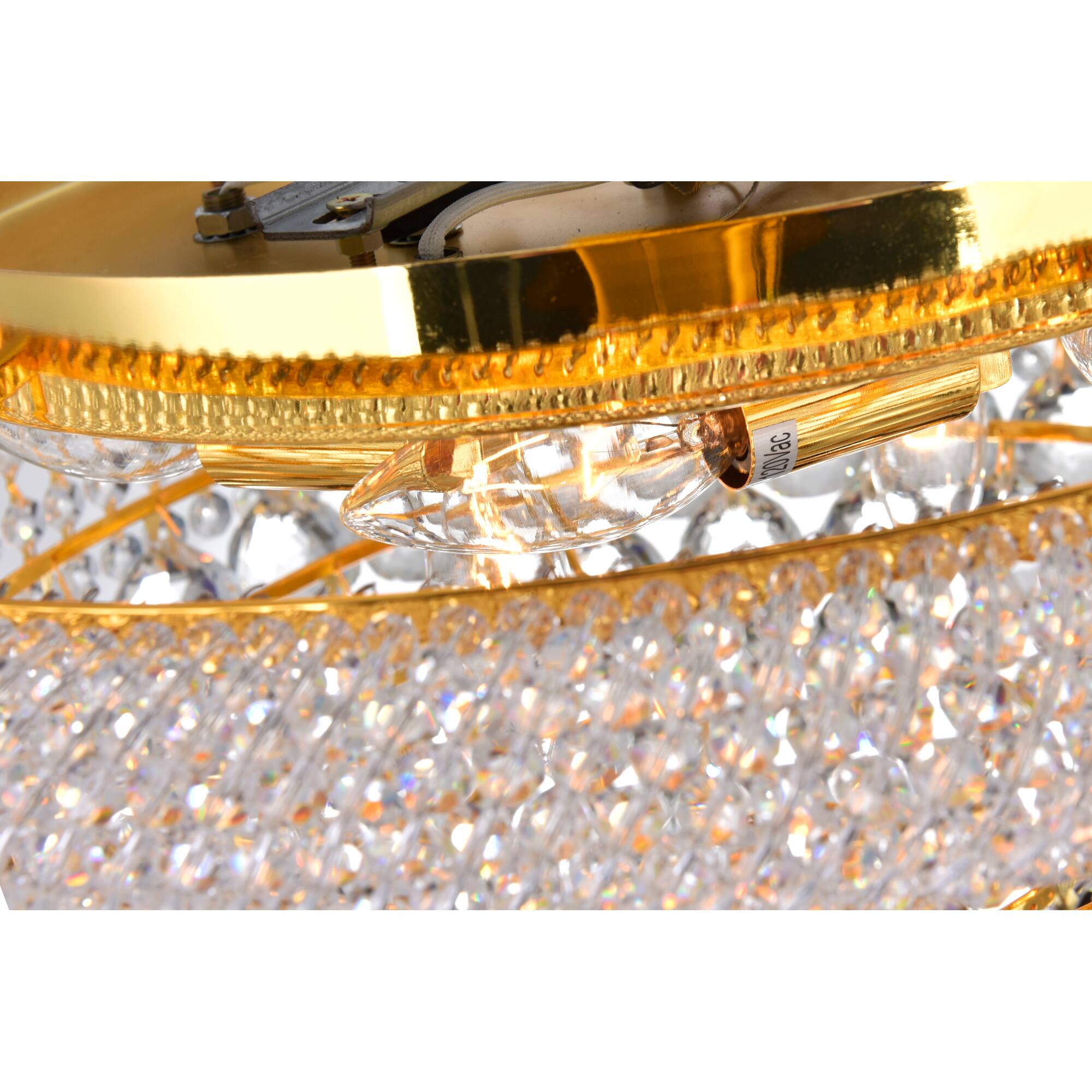 Left. CWI Lighting - Empire 8 Light Flush Mount With Gold Finish - Gold.