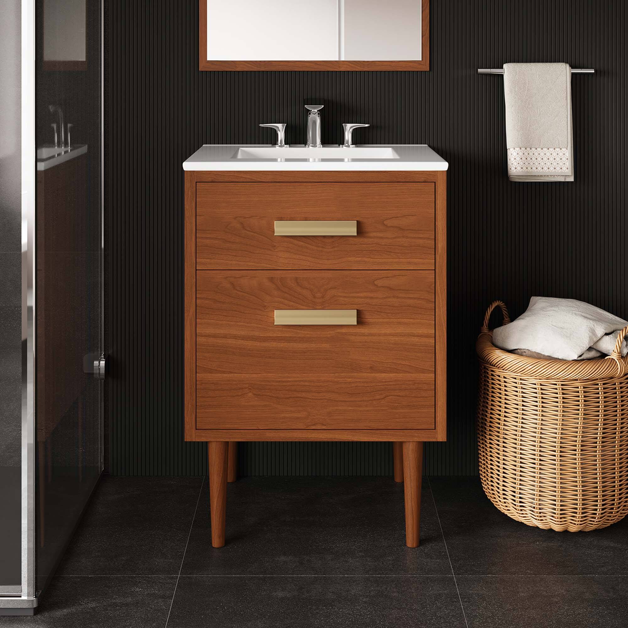 Alt View 1. Modway - Cassia Bathroom Cabinet Basin Not Included - Natural.