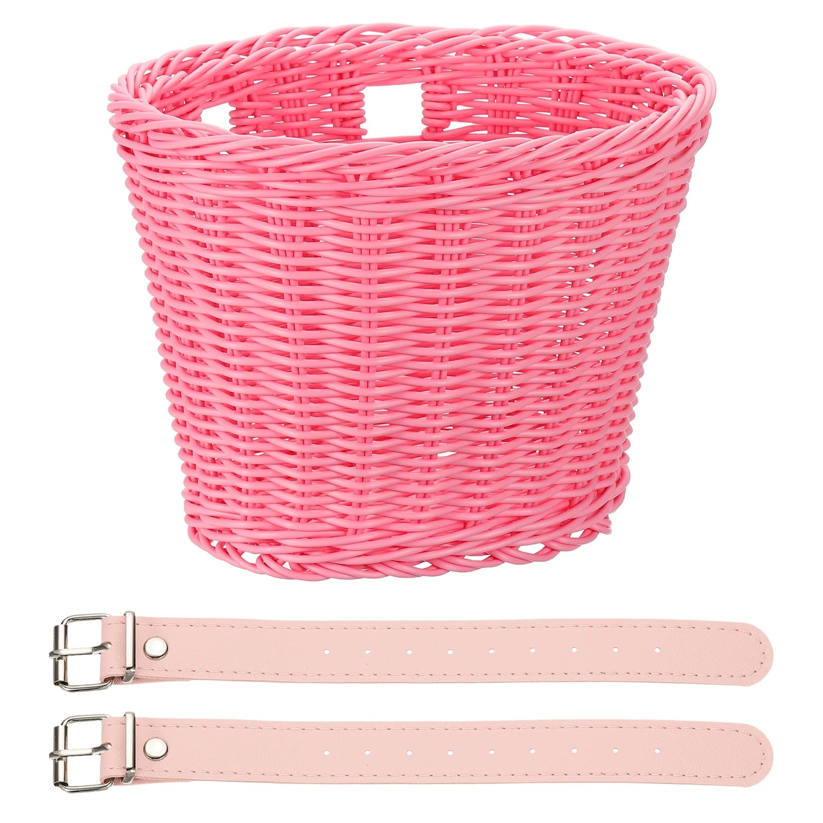 Unique Bargains - Bike Basket Front, Hand-Woven Bicycle Basket with Adjustable PU Belts, 1pc - Fits Most Road Bikes, Bicycles/Scooters - Pink price history on PriceWatchPro