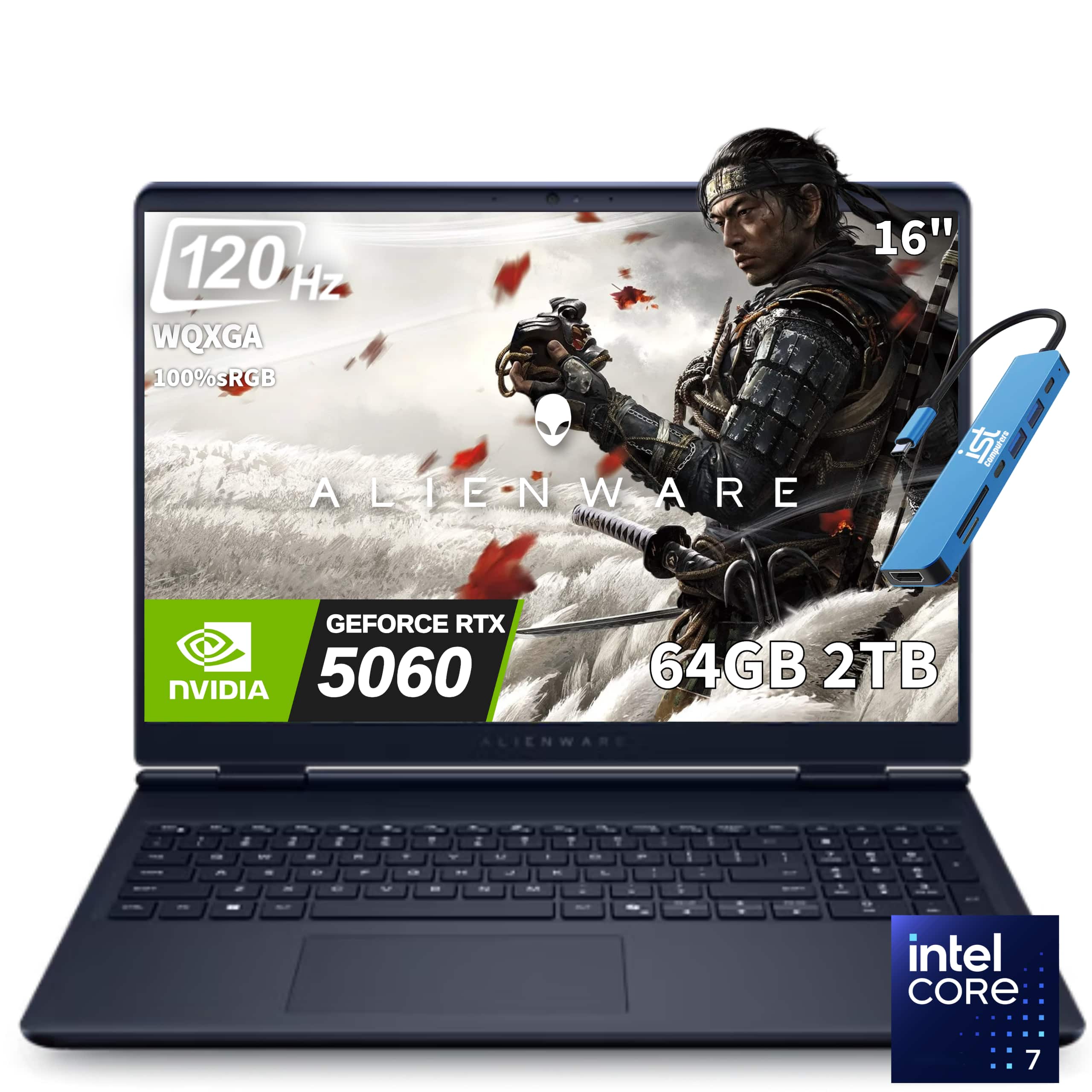 Alienware - 16 Aurora 16" Gaming Laptop WQXGA - Intel Core 7 with 64GB Memory -NVIDIA GeForce RTX 5060 -2TB SSD - Blue