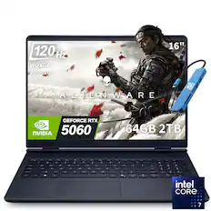 120 Hz WQXGA 100% sRGB 16" ALIENWARE GEFORCE RTX NVIDIA 5060 64GB 2TB intel CORE 7
