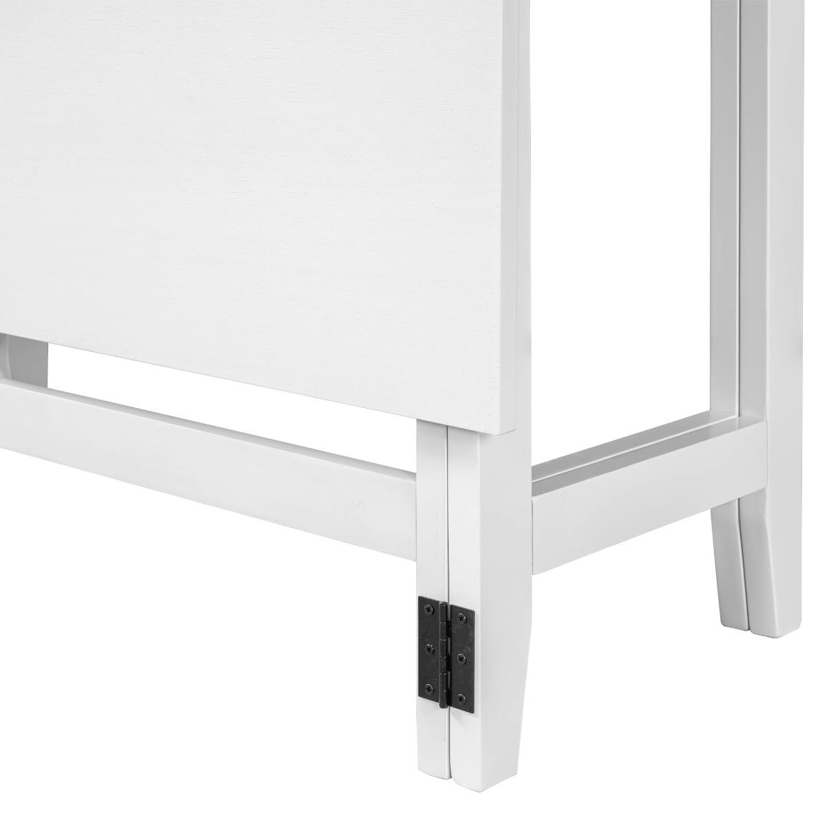 Alt View 7. Loheer - Loheer White Farmhouse Dining Table, Extendable Drop Leaf Design for Small Spaces - White.