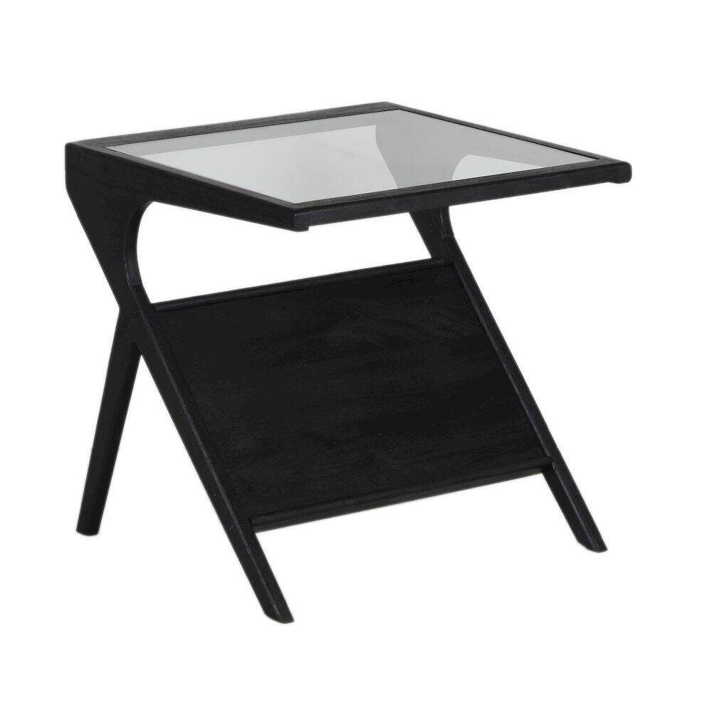 Alt View 1. Porter Designs - Canberra Solid Mango Wood End Table - Black.