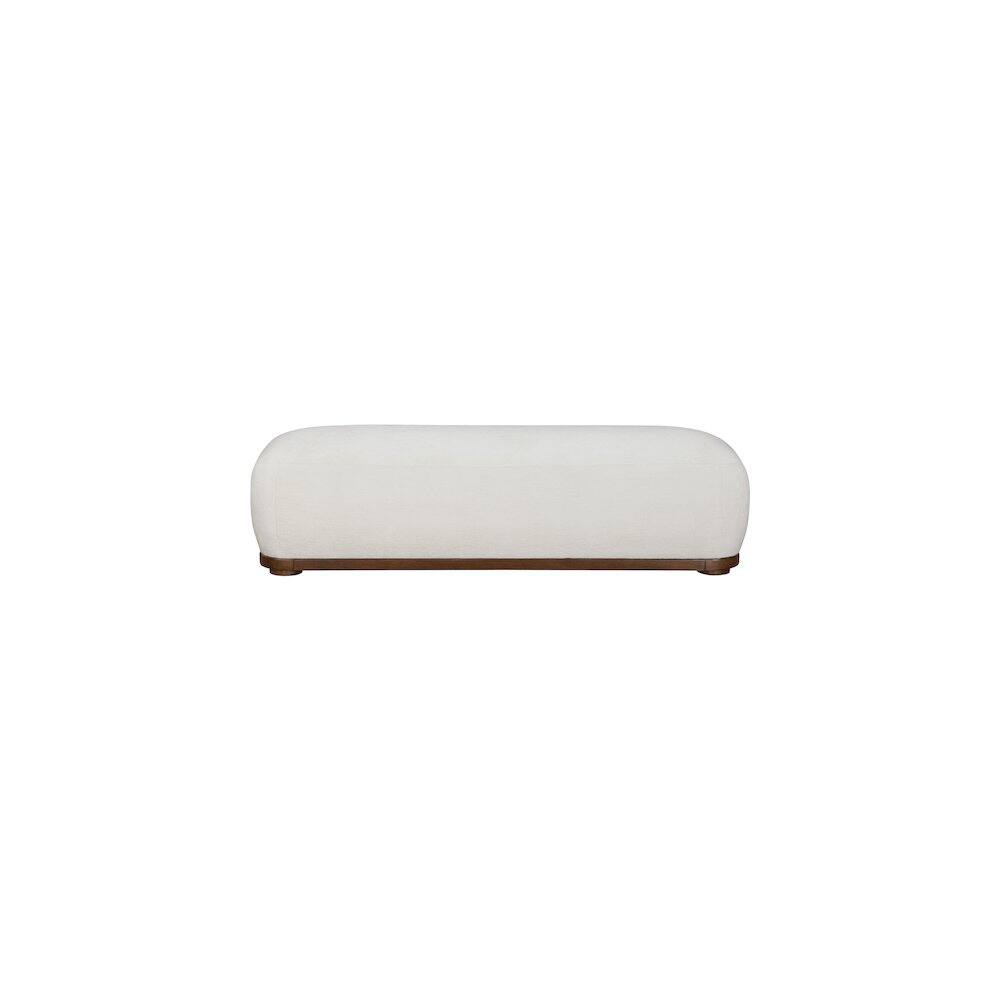 Alt View 2. Meridian Furniture - Calum Cream Chenille Fabric Bench - Beige.