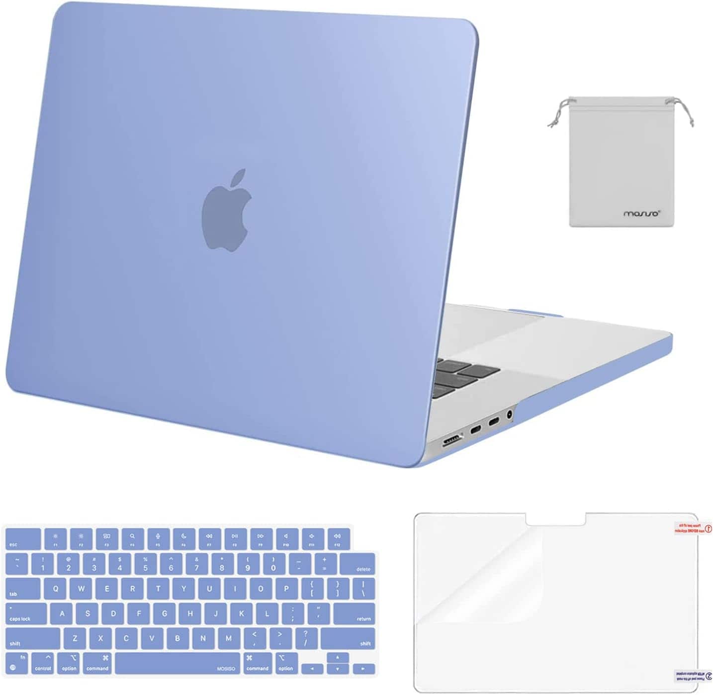 mosiso - 4-in-1 MacBook Pro 16 inch Case Compatible with Models A3429 A3428 A3403 A3186 A2991 A2780 A2485 - Slate Blue